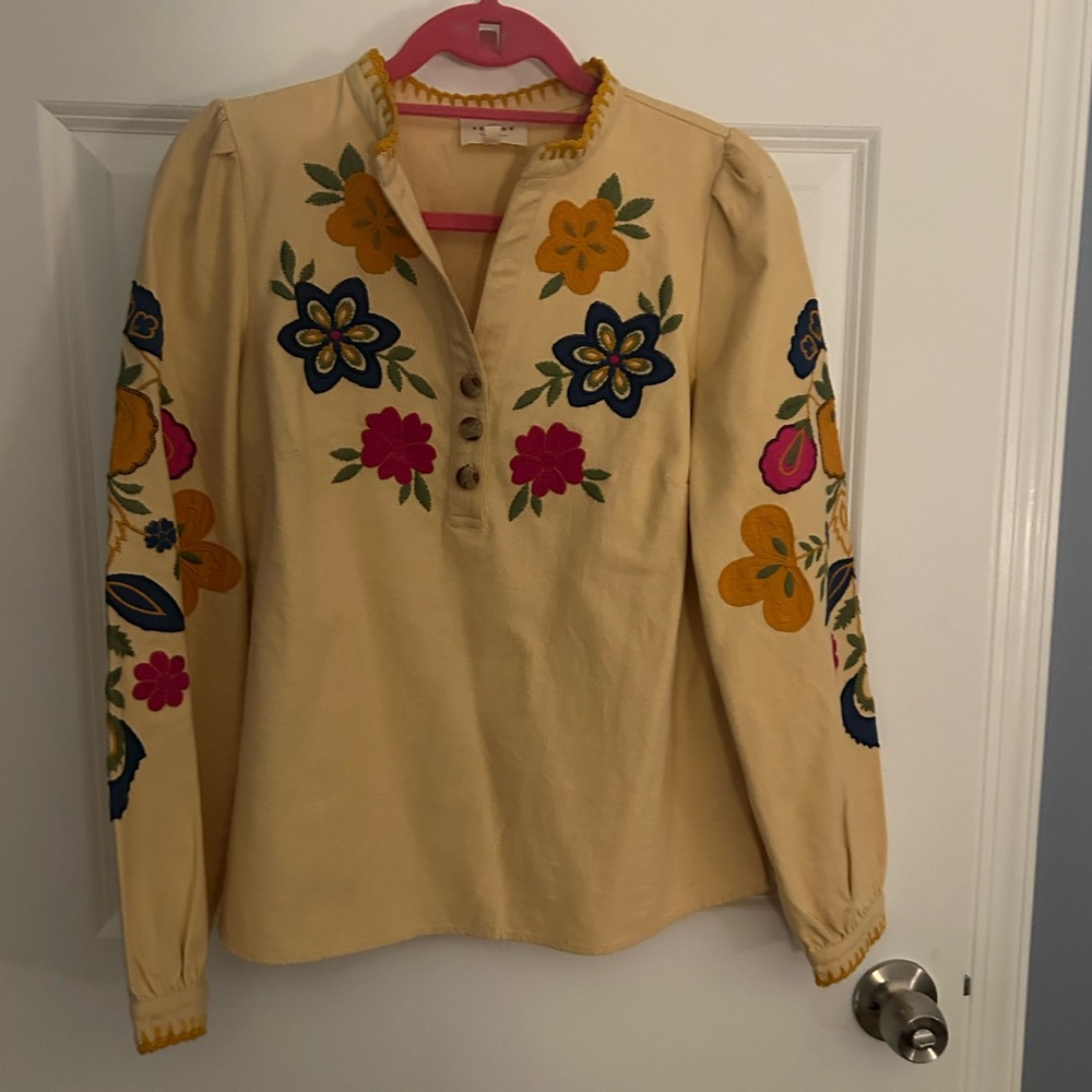 Sezane Severine Blouse Multicoloured Flowers - Size 6